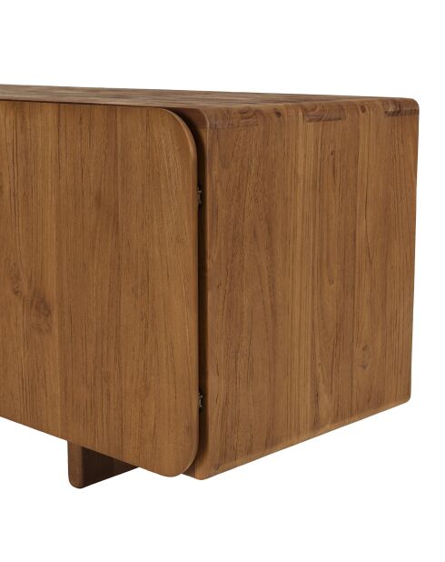 Aparador con 3 puertas de madera de teca reciclada marrón - 120x40 cm