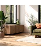 Aparador con 3 puertas de madera de teca reciclada marrón - 120x40 cm