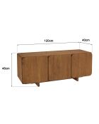 Aparador con 3 puertas de madera de teca reciclada marrón - 120x40 cm