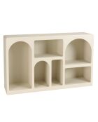 Buffet en bois peint 6 niches beige - 120x30 cm