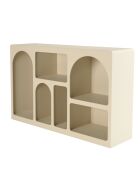 Buffet en bois peint 6 niches beige - 120x30 cm