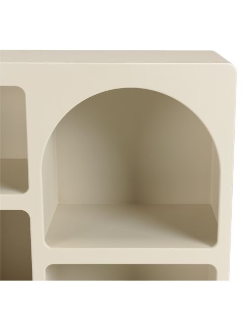Buffet en bois peint 6 niches beige - 120x30 cm