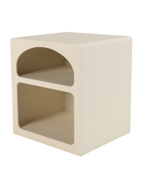Chevet en bois peint 2 niches beige - 45x40 cm