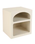Chevet en bois peint 2 niches beige - 45x40 cm