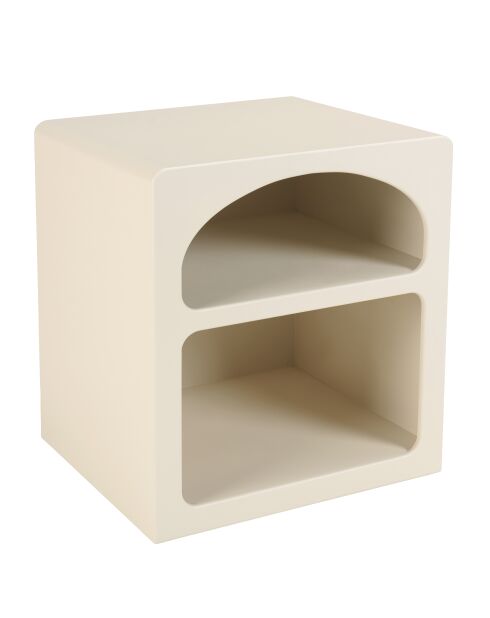 Chevet en bois peint 2 niches beige - 45x40 cm