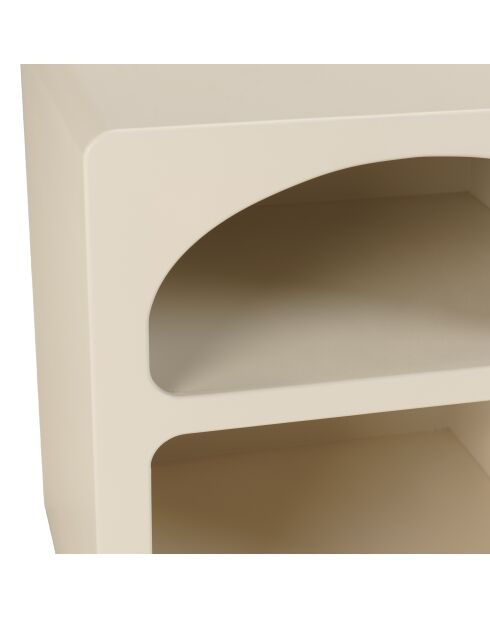 Chevet en bois peint 2 niches beige - 45x40 cm