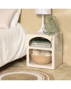 Chevet en bois peint 2 niches beige - 45x40 cm