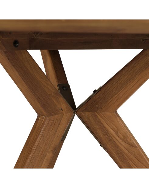 Table à manger ronde en bois de teck recyclé - D130 cm