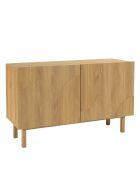 Buffet 2 portes décor motif arrondi naturelle - 120x42x75 cm
