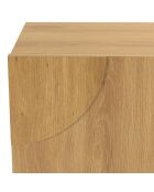 Buffet 2 portes décor motif arrondi naturelle - 120x42x75 cm