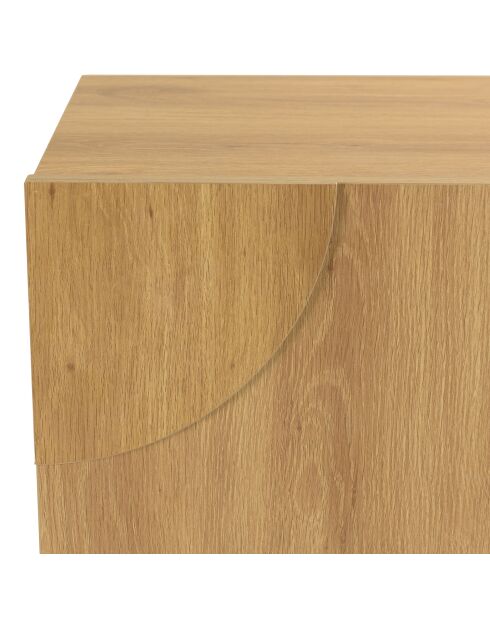 Buffet 2 portes décor motif arrondi naturelle - 120x42x75 cm