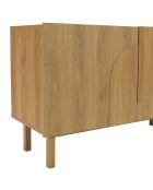 Buffet 2 portes décor motif arrondi naturelle - 120x42x75 cm