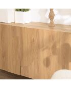 Buffet 2 portes décor motif arrondi naturelle - 120x42x75 cm