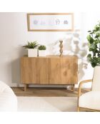 Buffet 2 portes décor motif arrondi naturelle - 120x42x75 cm