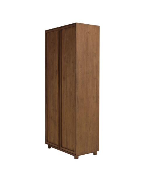 Armoire 2 portes en bois de teck recyclé naturelle - 90x200 cm