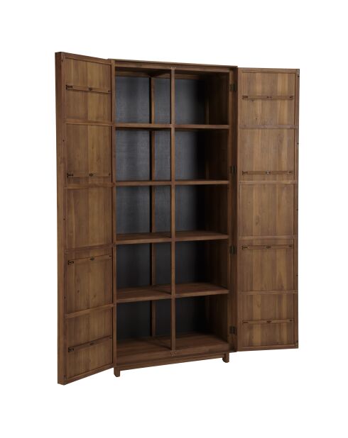 Armoire 2 portes en bois de teck recyclé naturelle - 90x200 cm