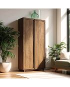 Armoire 2 portes en bois de teck recyclé naturelle - 90x200 cm