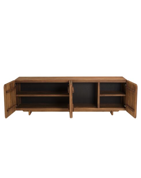 Buffet 4 portes en bois de teck recyclé marron - 200x65 cm