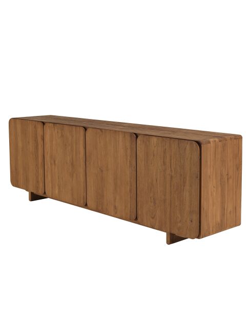 Buffet 4 portes en bois de teck recyclé marron - 200x65 cm