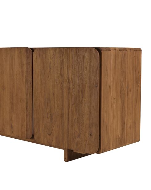 Buffet 4 portes en bois de teck recyclé marron - 200x65 cm