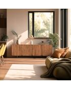 Buffet 4 portes en bois de teck recyclé marron - 200x65 cm