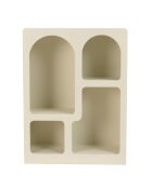 Étagère en bois peint 4 niches beige - 60x24 cm
