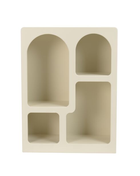 Étagère en bois peint 4 niches beige - 60x24 cm