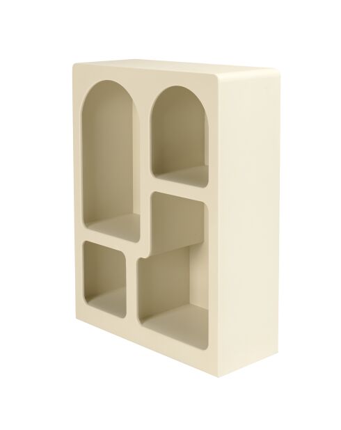 Étagère en bois peint 4 niches beige - 60x24 cm