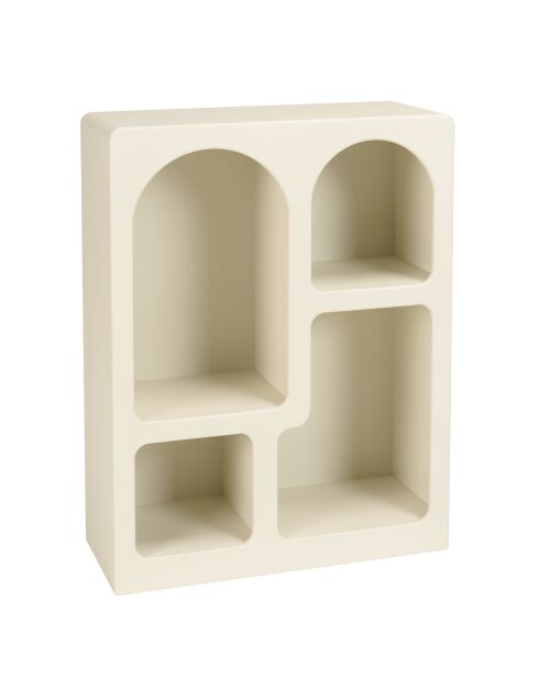 Étagère en bois peint 4 niches beige - 60x24 cm