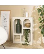 Étagère en bois peint 4 niches beige - 60x24 cm