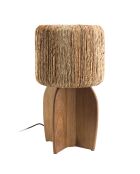 Lampe en bois de teck recyclé naturelle - 30x30 cm