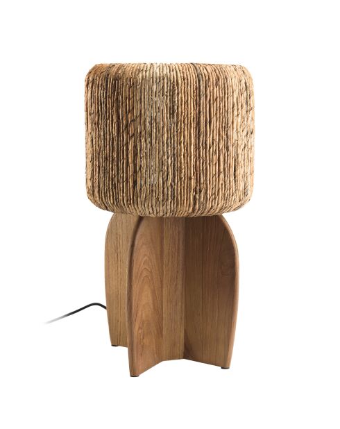 Lampe en bois de teck recyclé naturelle - 30x30 cm