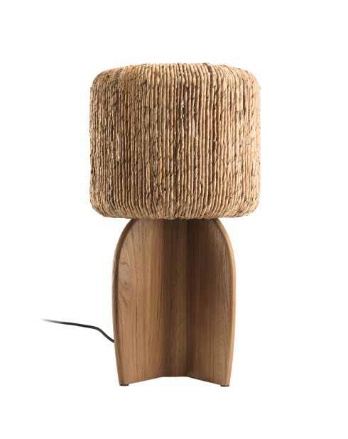 Lampe en bois de teck recyclé naturelle - 30x30 cm