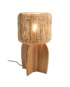 Lampe en bois de teck recyclé naturelle - 30x30 cm