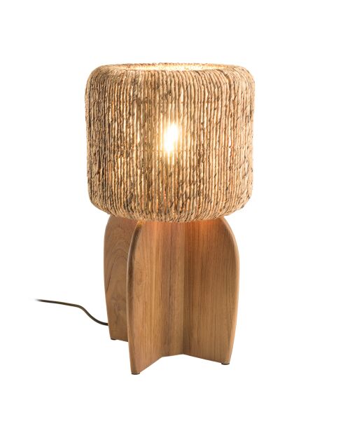 Lampe en bois de teck recyclé naturelle - 30x30 cm