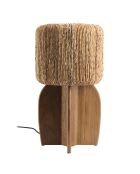 Lampe en bois de teck recyclé naturelle - 30x30 cm