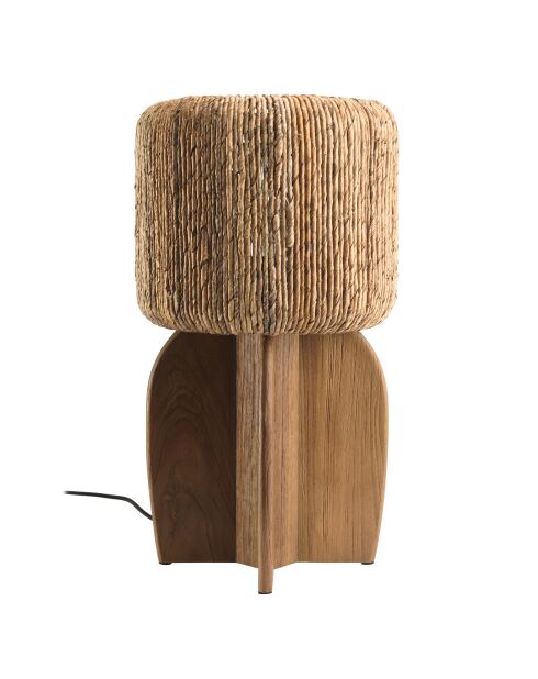 Lampe en bois de teck recyclé naturelle - 30x30 cm