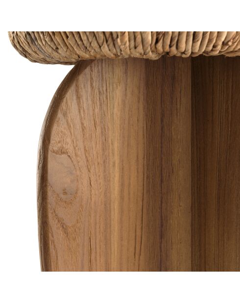 Lampe en bois de teck recyclé naturelle - 30x30 cm