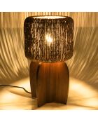 Lampe en bois de teck recyclé naturelle - 30x30 cm