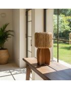Lampe en bois de teck recyclé naturelle - 30x30 cm