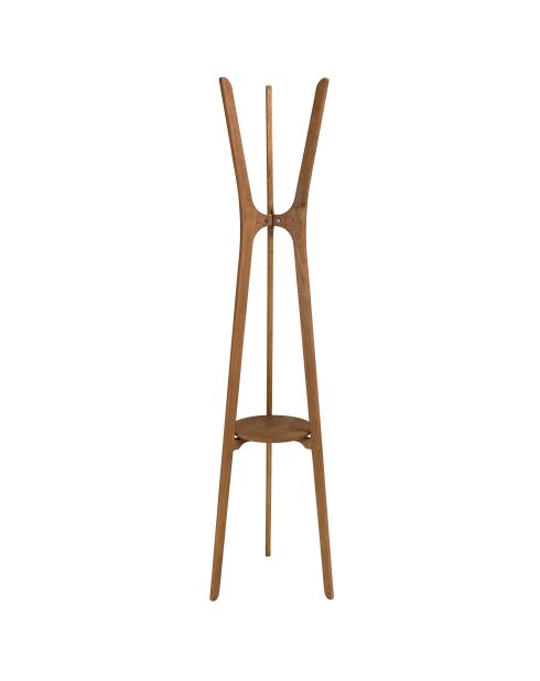 Porte-manteau en bois de teck recyclé - 45x40x180 cm