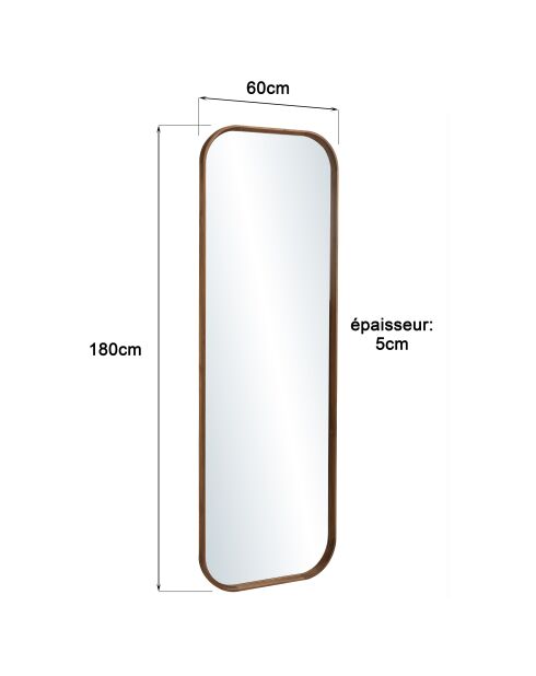 Miroir en bois de teck recyclé - 60x180 cm