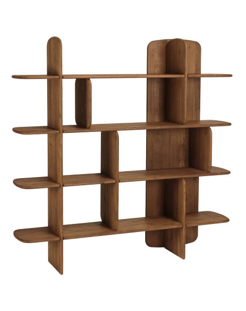 Bibliothèque en bois de teck recyclé marron - 160x160 cm