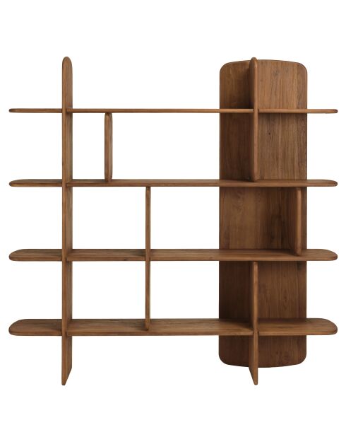 Bibliothèque en bois de teck recyclé marron - 160x160 cm