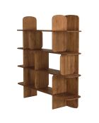 Bibliothèque en bois de teck recyclé marron - 160x160 cm