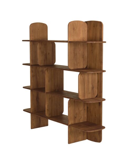 Bibliothèque en bois de teck recyclé marron - 160x160 cm