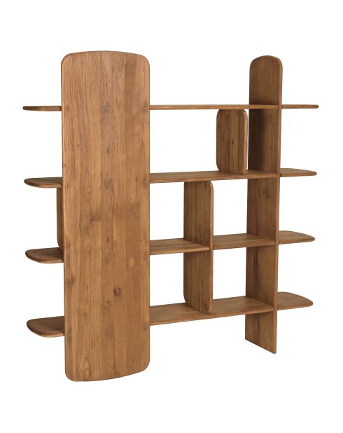 Bibliothèque en bois de teck recyclé marron - 160x160 cm