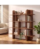 Bibliothèque en bois de teck recyclé marron - 160x160 cm