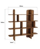 Bibliothèque en bois de teck recyclé marron - 160x160 cm