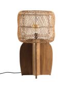 Lampe en bois de teck recyclé naturelle - 38x38 cm